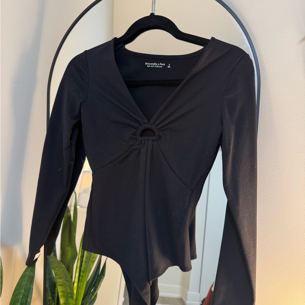 Abercrombie Black Long Sleeve Bodysuit